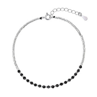 EG3296 Stříbrný náramek s černými spinely