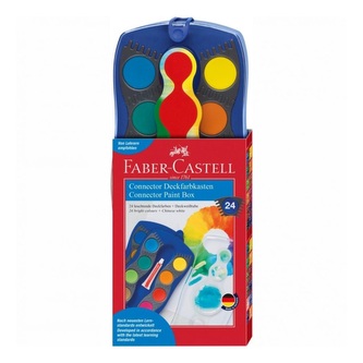 Vodové farby Faber-Castell Connector, stavebnicové 24 farieb - modré