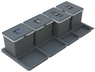 Vestavný odpadkový koš Elletipi METROPOLIS - výsuvný, 15+15+15+15 L, PTC28 12050 4F C97