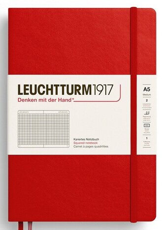 Zápisník Cherry Hardcover Medium (A5) čtverečkovaný