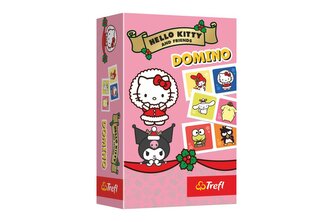 Domino papírové Hello Kitty 28 kartiček společenská hra v krabici 10x15x4cm