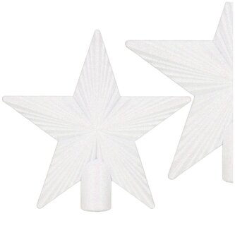Hvězda na stromeček 21 cm třpytivá bílá, vánoční ozdoba