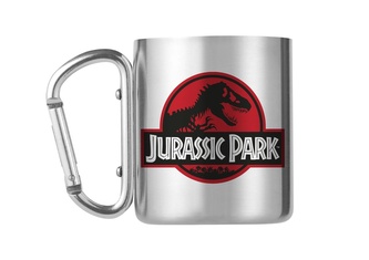 Kovový hrnek s karabinou Jurassic Park|Jurský Park: Logo (objem 240 ml)