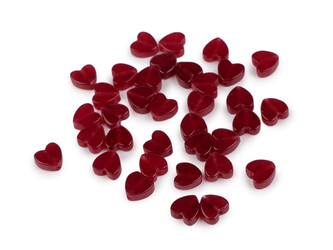 Minerální a skleněné korálky srdce Ø6 mm - 35 ks - 4 červená tmavá sklo