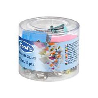 Klipy biurowe 32mm kolorowe pastel 12szt