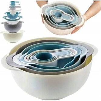 Sada 8 dílů misky, odměrky, cedníky - Brunbeste