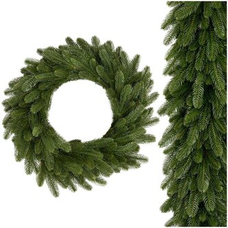 Vánoční řetěz Girlanda z větviček hustá 100cm zelená