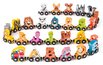 KOLEJKA DREW ALFABET ZWIERZETA 27EL 50X33X4 PUD