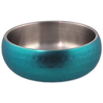 Miska Dog Fantasy s dvojitou stěnou tyrkysová 12cm, 376ml