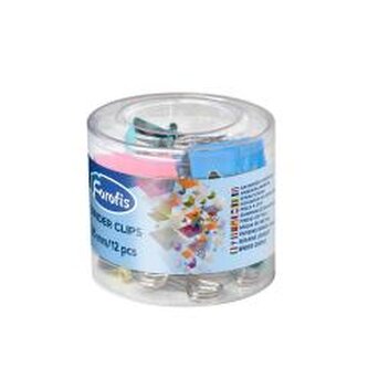 Klipy biurowe 25mm kolorowe pastel 12szt