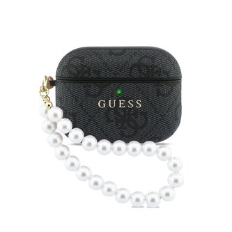 Guess PU 4G Classic Logo Pearl Strap Pouzdro pro AirPods Pro 3 Black