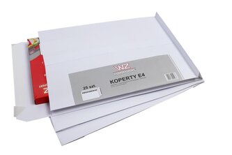 Koperta E4 z paskiem rozszerzany dół biała WZ F25