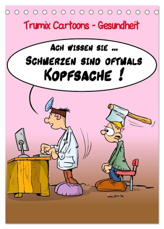 Trumix Cartoons - Gesundheit (Tischkalender 2026 DIN A5 hoch), CALVENDO Monatskalender