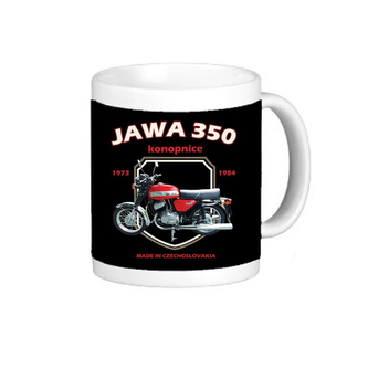 Hrnek Striker Jawa 350 Konopnice - černý-bílý