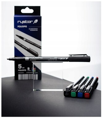 Foliopisy B końc. ścięta 2.5 mm kpl. 5 szt. 4-kol. w etui Eko, Rystor