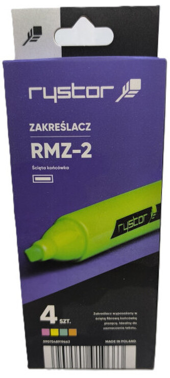 Zakreślacze kpl. 4 szt. w etui eko RMZ-2/FPKG 462-224, Rystor