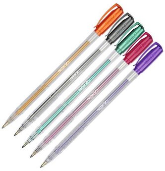 Długopisy żelowe GZ-031 Eko kpl. 5-kol. metalic, Rystor