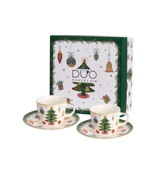 DUO PORCELAIN Dva šálky na espresso s podšálky 950936