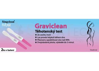 2x GRAVICLEAN těhotenský test - Midstream Expirace