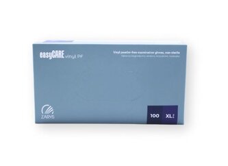 easyCARE - vinylové rukavice PF, nepudrované, S-XL, (100ks), transparentní - XL