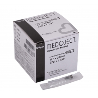 Injekční jehla Medoject 22G, černá, 0,7mm, 100ks