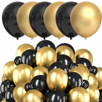 Párty balónky zlato-černé, sada 100ks SPRINGOS PS0048