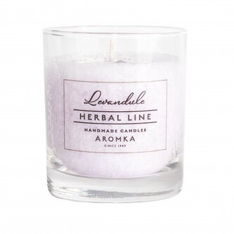 Přírodní vonná svíčka palmová - AROMKA - Herbal Line - Whiskovka, 200ml - Levandule
