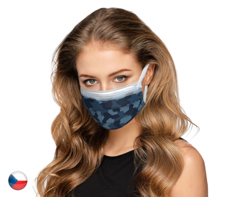 10x stylová nano rouška IIR Balerina - Army modrý (č.35)