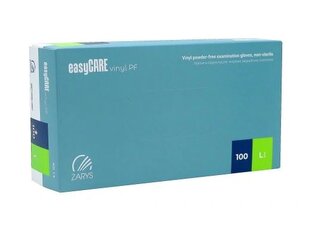 easyCARE - vinylové rukavice PF, nepudrované, S-XL, (100ks), transparentní - L