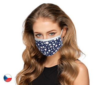 10x stylová nano rouška IIR Balerina - Modrá květina (č.8)