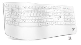 CONNECT IT FOR HEALTH Ergonomická klávesnice, CZ + SK verze, BÍLÁ