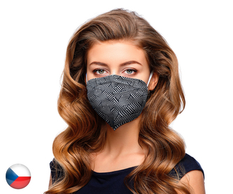 Český NanoRespirátor FFP2 - Bílá mozaika (č.87)