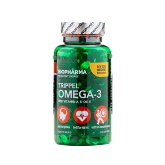 Biopharma Trippel Omega 3, 144 kapslí