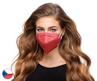 Český NanoRespirátor FFP2 - Červený (č.57)