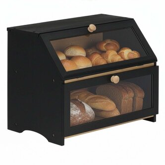 Dřevěný chlebník SPRINGOS KI0161 černý