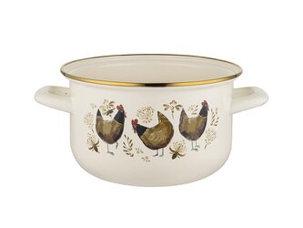 SMALTOVANÝ HRNEC ZŁOTA KURKA 18CM 3L