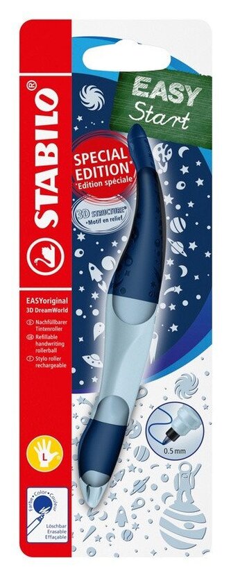 Ergonomický roller pro leváky - STABILO EASYoriginal 3D DreamWorld modrá - vč. bombičky s modrým zmizíkovatelným inkoustem