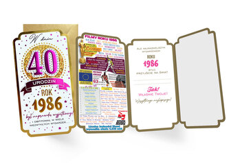 Karnet 30-te urodziny, rocznik różowy 1996 PM-448