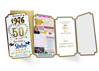 Karnet PM 50 rocznica ślubu rok 1976 PM-456