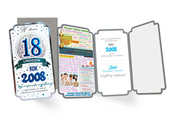 Karnet 18-te urodziny, rocznik niebieski 2008 PM-446