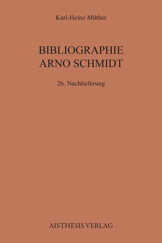 Bibliographie Arno Schmidt