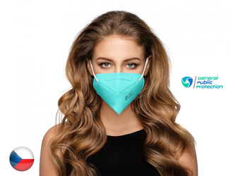 10x Respirátor FFP2 od českého výrobce - tyrkysová (14,90 Kč/ks bez DPH)