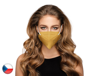 10x Respirátor FFP2 od českého výrobce - okrová (14,9 Kč/ks bez DPH)