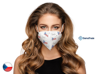 10x Český Respirátor FFP2 - bílý/malá vlajka