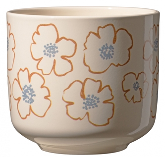 Keramický květináč Bari s oranžovými květy