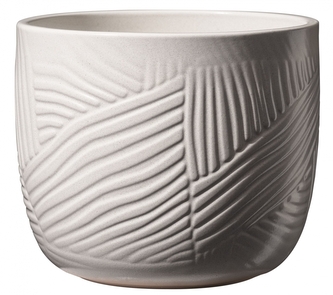 Keramický květináč Leon, bavlna matná, 17 x 14 cm