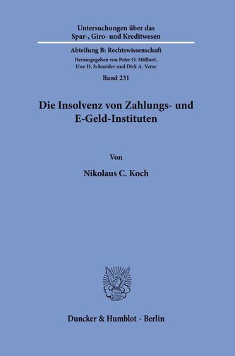 Die Insolvenz von Zahlungs- und E-Geld-Instituten