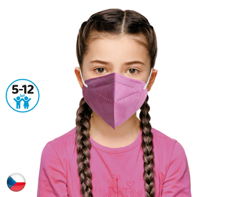10x Český respirátor FFP2 vhodný pro děti - světle růžový
