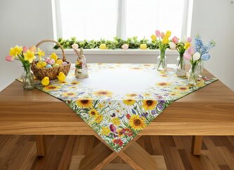 Vzorovaný ubrus na stůl JARNÍ LOUKA I. 85x85 cm Mybesthome