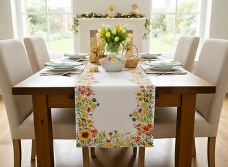 Vzorovaný ubrus - běhoun na stůl JARNÍ LOUKA I. 40x140 cm Mybesthome